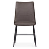 Leather Upholstered Metal Chair with Decorative Top Stitching, Set of 2, Latte Brown and Black - BM187607