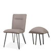 Faux Leather Upholstered Metal Chair with Hairpin Style Legs, Set of 2, Black and Beige - BM187616