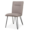 Faux Leather Upholstered Metal Chair with Hairpin Style Legs, Set of 2, Black and Gray - BM187616