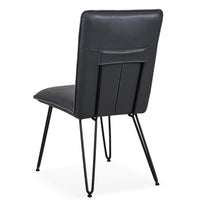 Leather Upholstered Metal Chair with Hairpin Style Legs Set of 2, Black - BM187617