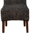 Wicker Woven Wooden Chair with high Back, Set of 2, Brown - BM187620