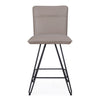 Leather Counter Height Stool with Metal Hairpin Legs, Set of 2, Taupe Brown and Black - BM187623