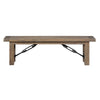 Acacia Wood Bench with Thick Block Legs, Brown - BM187658