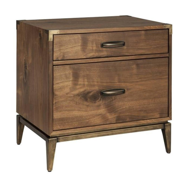 BM187659 - Wooden Nightstand with two Drawers, Brown
