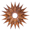 Sunburst Shaped Design Iron Wall Decor with Round Concave Mirror , Copper