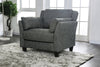 BM188344  - Contemporary Style Linen like Fabric Upholstered Wooden Chair with Tapered Legs, Gray