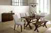 BM188381  - Transitional Style Solid Wood Bench with Trestle Base and Cross Legs , Brown