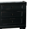 BM188575   Transitional Style Two Drawer Wooden Night Stand with Round Bun Legs, Black