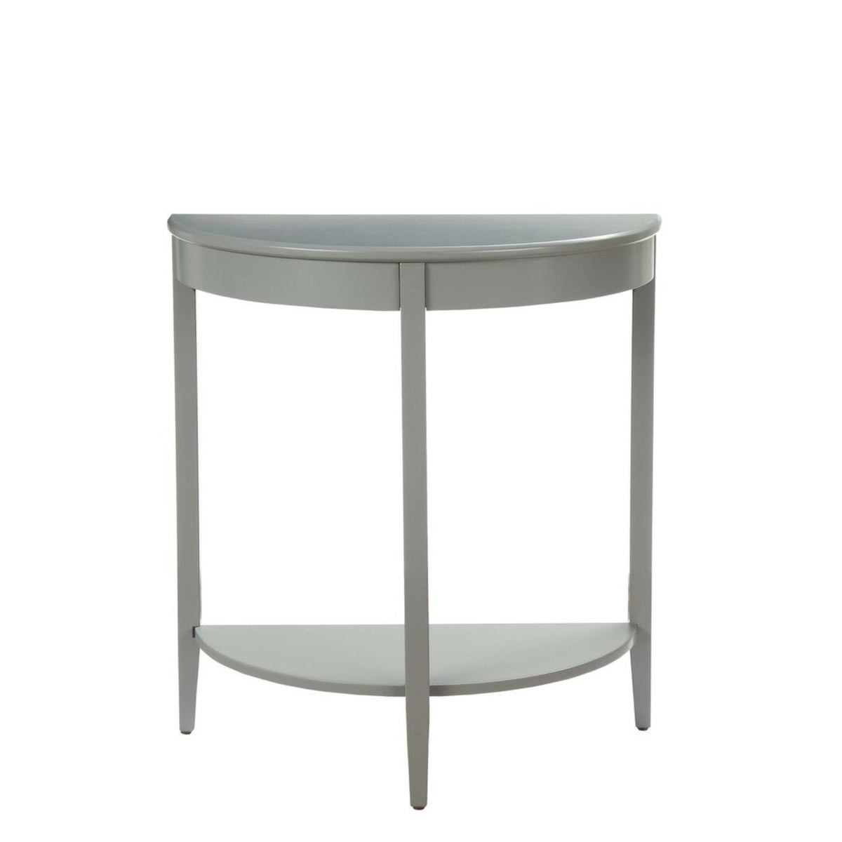 BM191265 - Wooden Half Moon Shaped Console Table with One Open Bottom Shelf, Gray