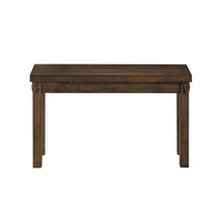 Poplar Wood Dining Side Bench with Thick Block Legs, Brown - BM193803