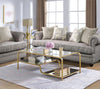 Metal Frame Mirrored Coffee Table with Tiered Shelves, Gold and Silver - BM193830