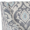 BM193999 - Fabric Upholstered Wooden Accent Chair with Swooping Armrests and Damask Pattern Design, Multicolor