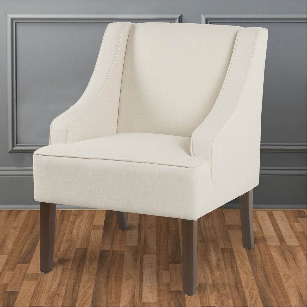 Benzara BM194014 - Fabric Upholstered Wooden Accent Chair With Swooping ...