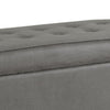 BM194096 - Leatherette Upholstered Wooden Bench with Button Tufted Lift Top Storage, Gray