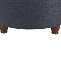 BM194138 - Fabric Upholstered Wooden Ottoman with Tufted Lift Off Lid Storage, Navy Blue