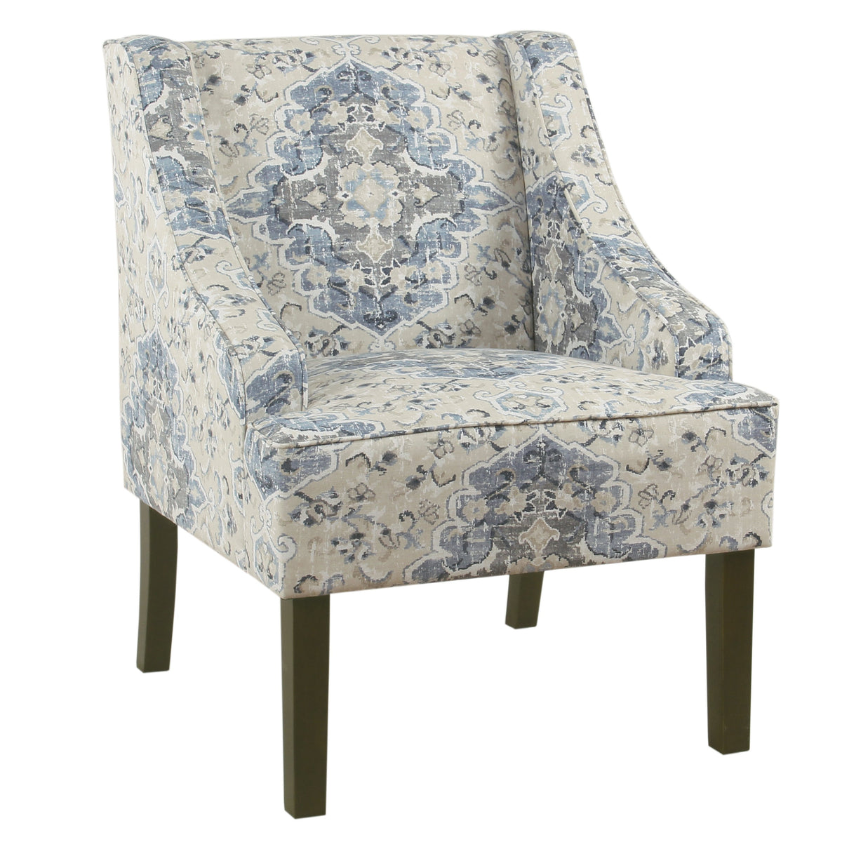 Cream and clearance blue accent chair