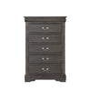 BM194257 -Traditional Style Five Drawer Wooden Chest with Bracket Base, Dark Gray