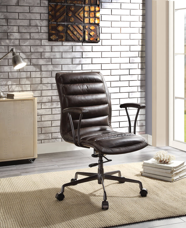 Swivel Adjustable Leatherette Executive Office Chair, Brown - BM194320