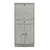 Spacious Wooden Wine Cabinet with Drop Down Storage and Double Door Cabinet, White - BM194374