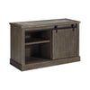 BM194844 - Wooden Credenza with Faux Cement Top and Sliding Door Storage, Large, Gray
