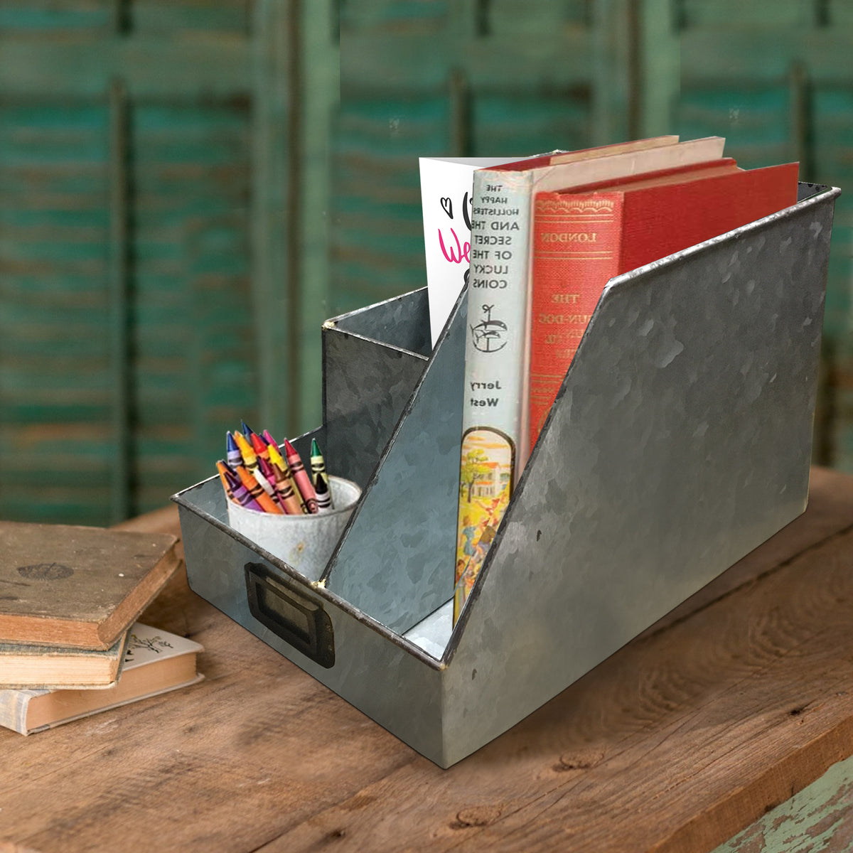 Oval Galvanized Table Caddy