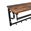Iron Framed Wall Mounted Coat Rack with Storage Shelf and Hanging Rail, Brown and Black - BM195872