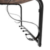 Iron Framed Wall Mounted Coat Rack with Storage Shelf and Hanging Rail, Brown and Black - BM195872