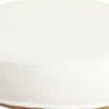 BM196058 - Round Shape Metal Framed Stool with Velvet Upholstered Seat, White and Gold