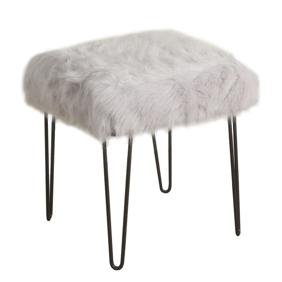 Black fur vanity discount stool