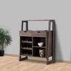 Stylish Wooden Wine Cabinet with Sled Legs and Spacious Storage, Brown - BM196199