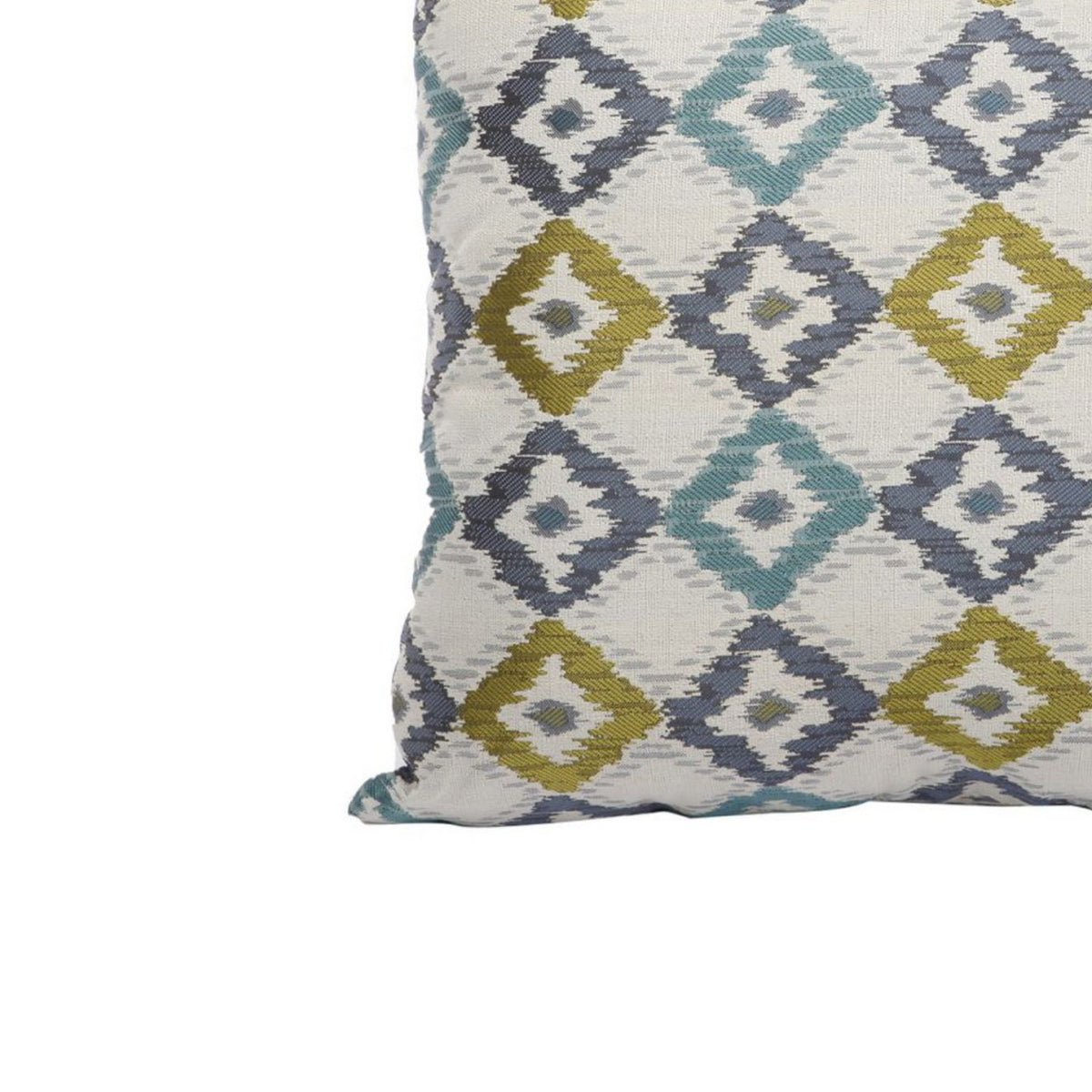 Woven Design Fabric Accent Pillow in Diamond Pattern, Multicolor - BM196295