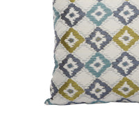 Woven Design Fabric Accent Pillow in Diamond Pattern, Multicolor - BM196295