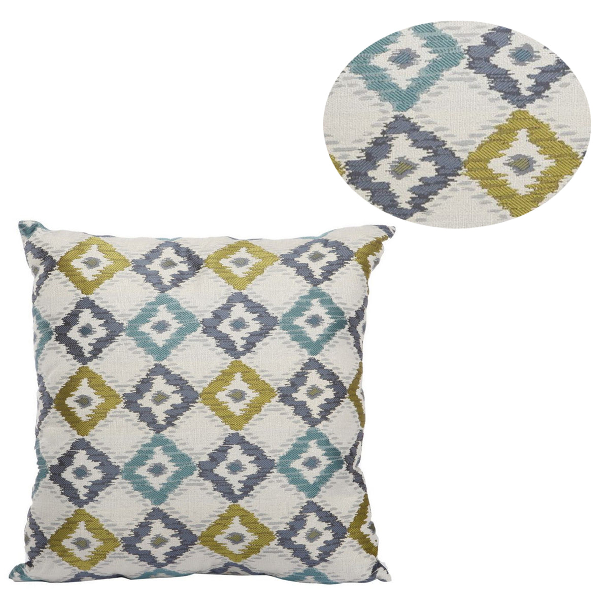 Woven Design Fabric Accent Pillow in Diamond Pattern, Multicolor - BM196295