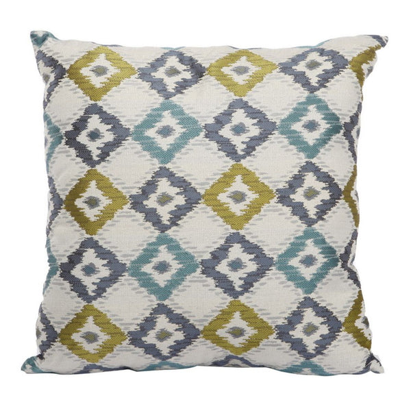 Woven Design Fabric Accent Pillow in Diamond Pattern, Multicolor - BM196295