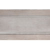Antique Sofa Table with Polyresin Engravings and Clear Glass Top, Silver and Clear BM196704