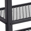 Vintage Wood and Metal Shoe Rack with 2 Mesh Shelves, Black and Brown - BM197488