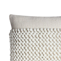 20 x 20 Square Cotton Accent Throw Pillow, Textured Dotted Fabric Details, Set of 2, White - BM200580