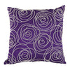 Designer Faux Silk Cotton Pillow with Pearl Beads, Purple and Silver, - BM200590
