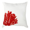 Contemporary Style Pillow with Coral Embroidery, Red and White. - BM200594