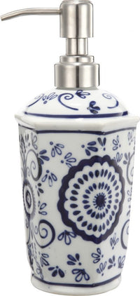 Elegantly Crafted Bath Accessories, Set of 4, Blue and White - BM200607