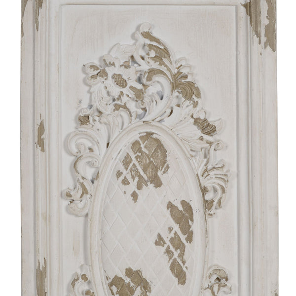 Traditional Style Decorative Wall Panel, White and Brown - BM200608