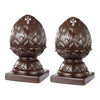 Ceramic Artichoke Bookends on Square Base, Pair of 2, Brown - BM200648