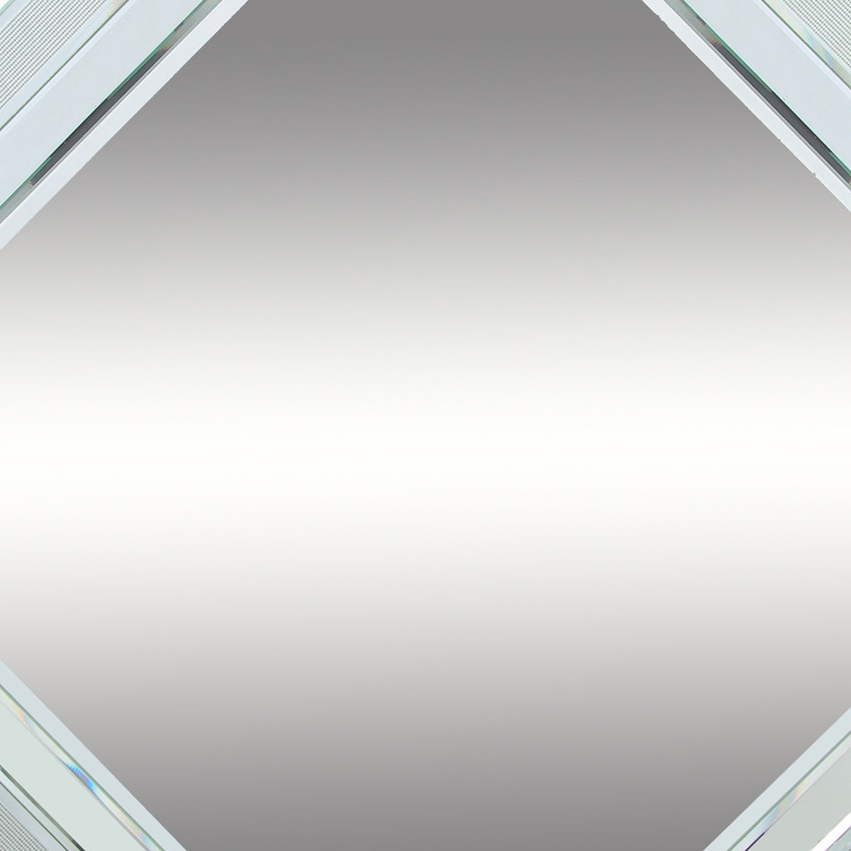 Octagonal Shaped Wall Mirror with Wooden Backing, Clear - BM200653