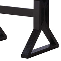 Two Toned Rectangular Wooden Dining Table with X Shaped Trestle Base, Black and Brown - BM200691