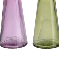 Glass Pillar Tealight Candle Holders, Set of 4, Multicolor - BM200869