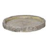 Decorative Round Shape Cemented Log Plate, Gray - BM200904