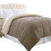 Genoa King Size Box Quilted Reversible Comforter , Brown and Gold - BM202056