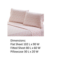 Melun 4 Piece Queen Size Rose Pattern Sheet Set , Pink - BM202116