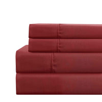 Lanester 3 Piece Polyester Twin Size Sheet Set , Red - BM202120