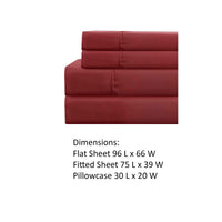 Lanester 3 Piece Polyester Twin Size Sheet Set , Red - BM202120